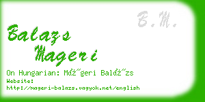 balazs mageri business card